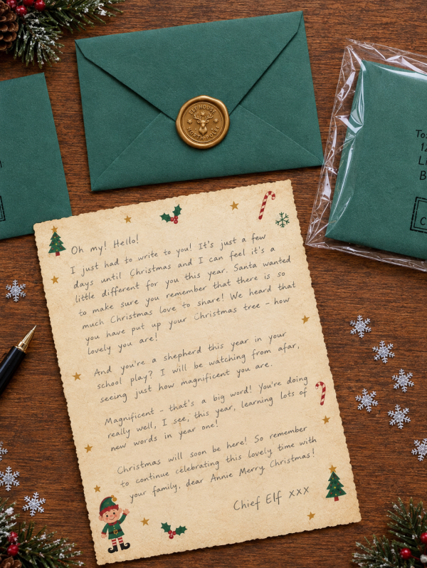 Elfhouse Christmas Post - Handwritten Letter(s) from Chief Elf